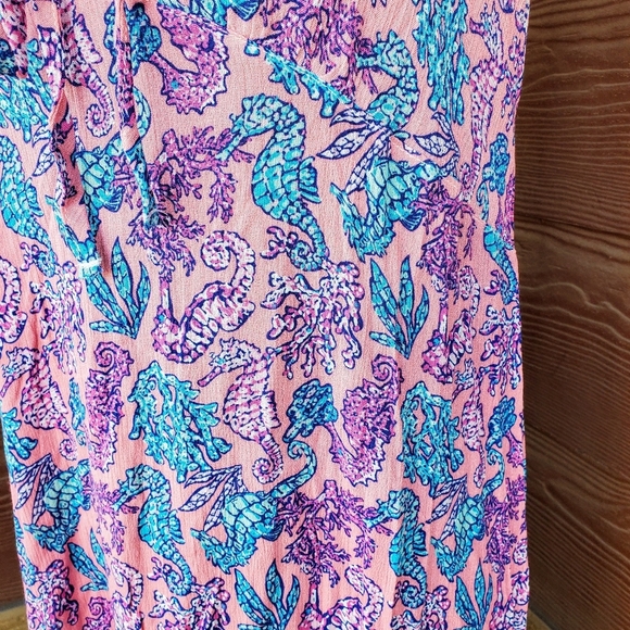 NWT Simply Southern Seahorse Pattern Maxi Dress Size Medium Pink Blue - Picture 12 of 15
